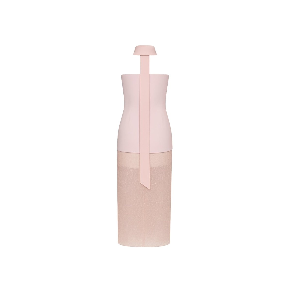 Two-tone Kouvr dress with a pink top and beige skirt on a white background