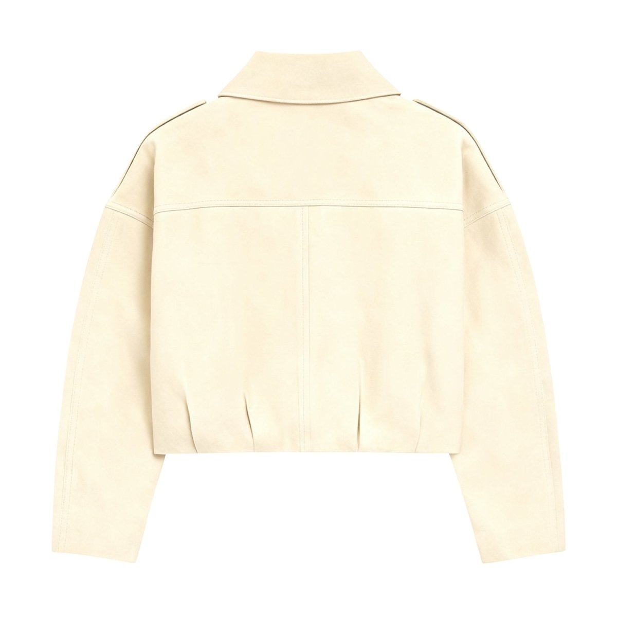 Kouvr Fashion cropped suede Keilani jacket in Beige. 