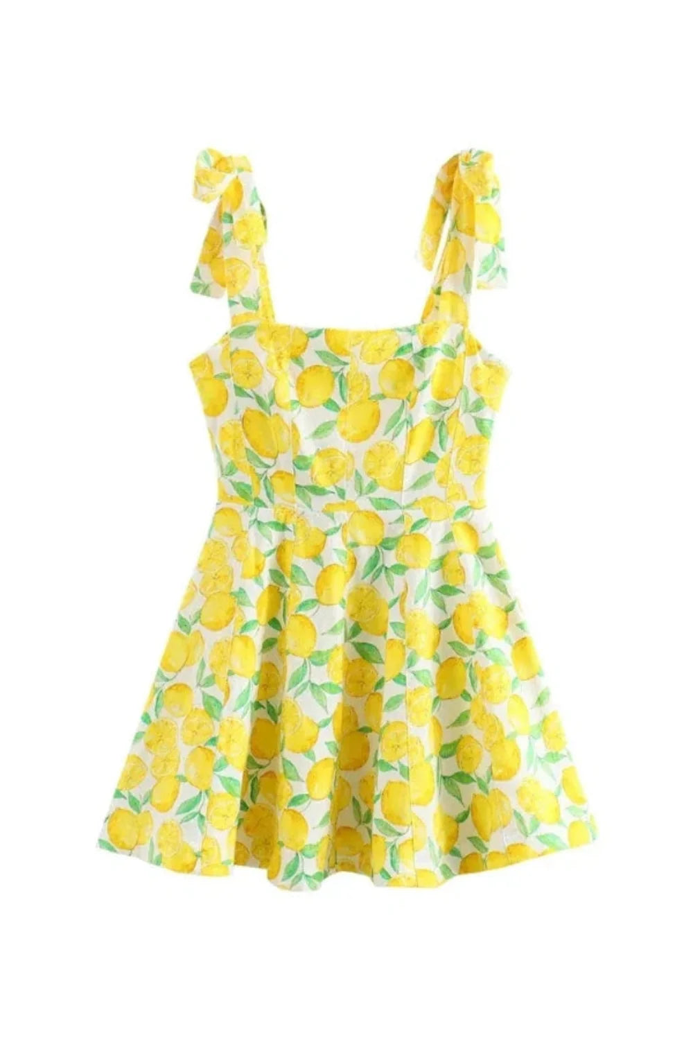 Integrate throughout the description and backend: italian summer dress, amalfi coast style, tie shoulder mini dress, square neck sundress, fit and flare dress, resort wear, vacation dress for women, linen blend dress, brunch dress, bridal shower guest dress