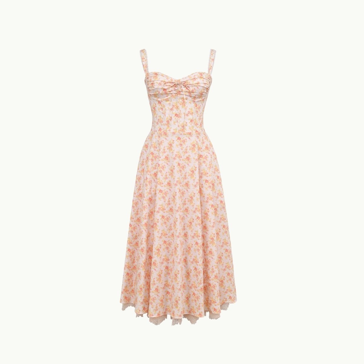 Peach Floral dress on a white background